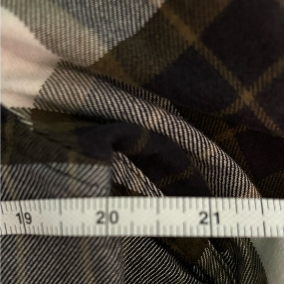 Abercrombie & Fitch Mens Slim Fit Flannel Button Down Size Small Olive Dark Navy - Picture 7 of 8